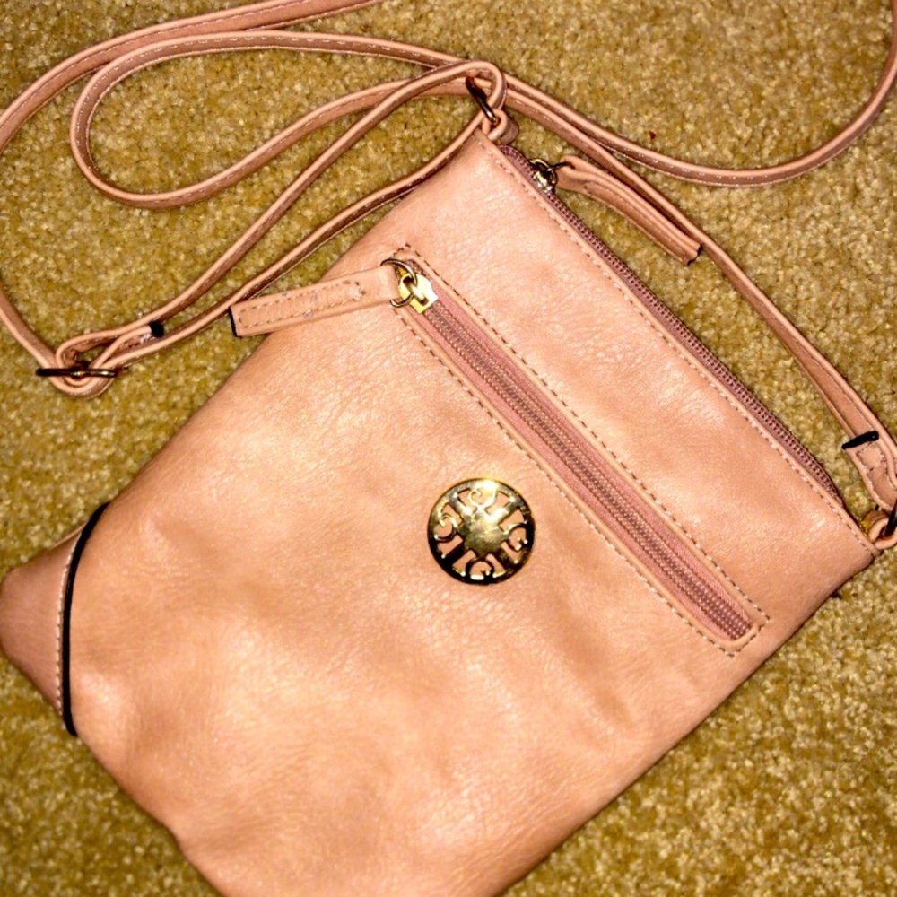 Pink crossbag SM purse with gold detail